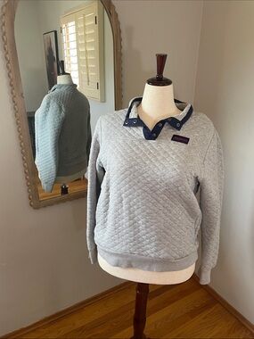University of Arizona Quilted Pullover Sweatshirt with Contrast Collar - Gray
